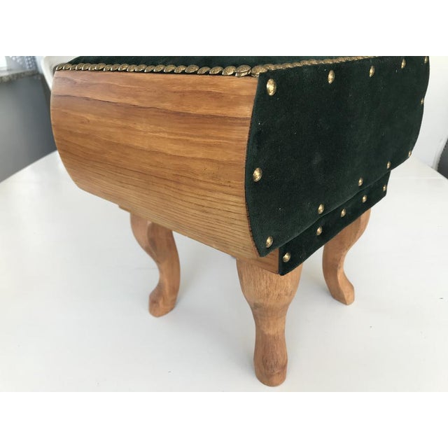 Metal Renovated Footstool Pouf, 1950s For Sale - Image 7 of 18