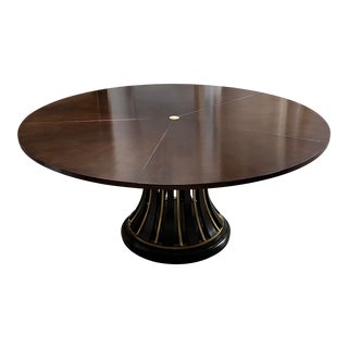 Baker Thomas Pheasant Mahogany and Copper Encircle Round Dining Table For Sale