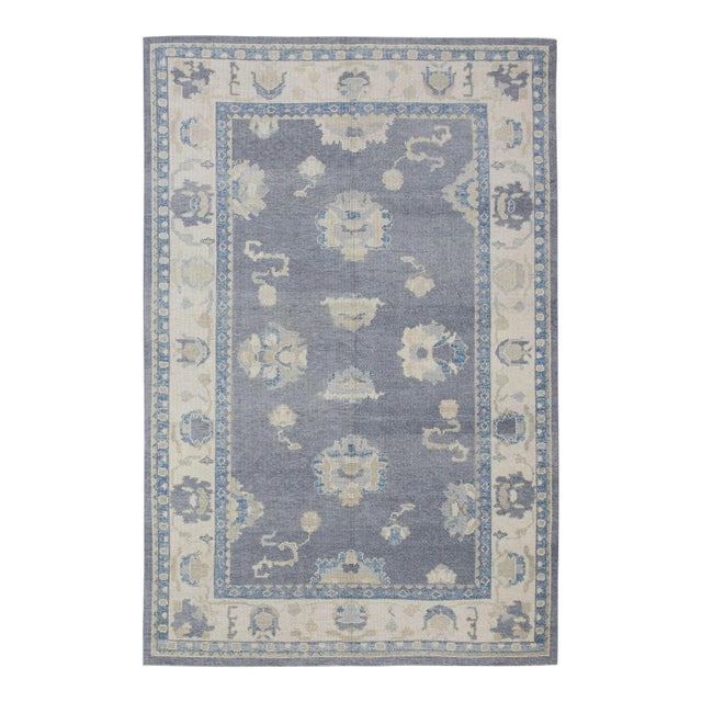 Modern Handmade Turkish Oushak Rug 5'9"x8'9" For Sale
