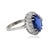 14k White gold antique ring set with one GIA certified 5.22 carat oval Tanzanite measuring 11.30 x 8.65 x 9.96 and 22...