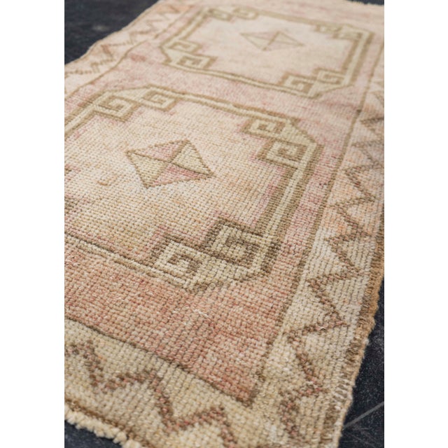 Textile Turkish Mini Rug Oriental Hand Knotted Vintage Rug 1'9" x 3'1" #21290 For Sale - Image 7 of 8