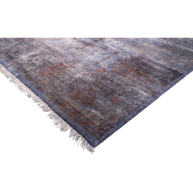 Traditional Pasargad Home Overdye Purple Wool Area Rug, 11'11'' X 12' 4'' For Sale - Image 3 of 6