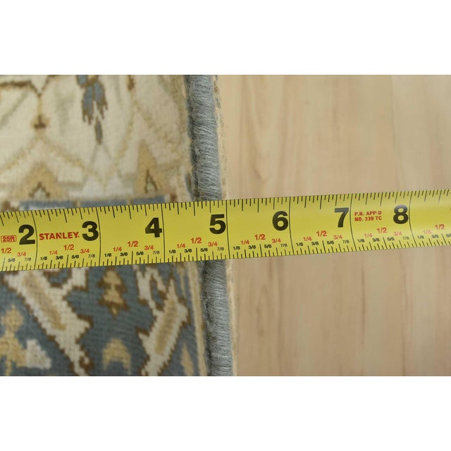 Textile Oushak Rug 2’1” X 3’2” Blue Wool Tribal Hand-Knotted Oriental Carpet For Sale - Image 7 of 8
