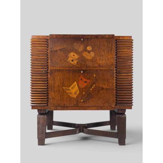 Italian Art Deco Bar Cabinet with Inlaid Doors by Colli, 1940s For Sale - Image 9 of 18