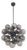 21st Century Ventiquattro Black Powder Coat Smoky Murano Sputnik Chandelier by Fabio LTD For Sale