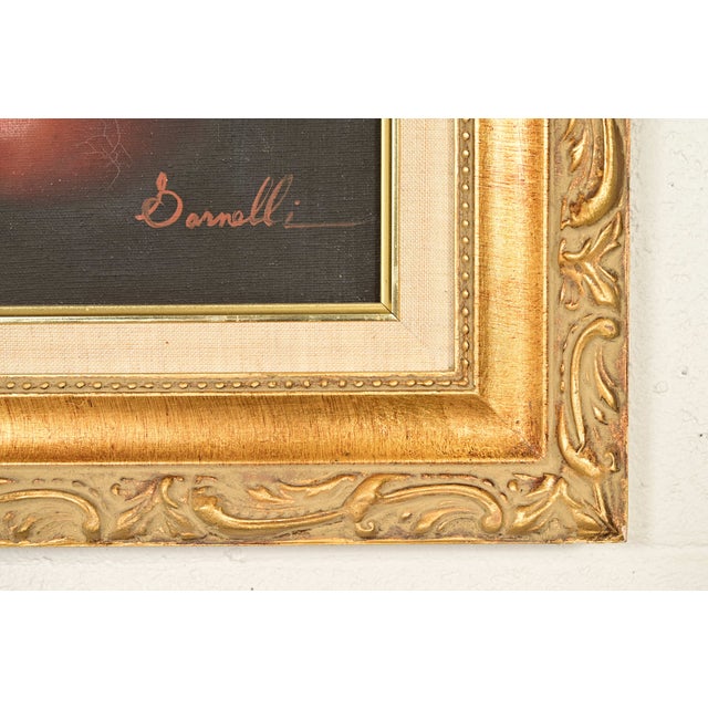 Original Artist Signed Garnelli Still Life Oil Painting on Canvas "Summer Eve Harvest" in Carved Giltwood Frame For Sale - Image 10 of 13