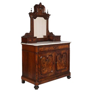 19th Century Chest of Drawers and Mirror from Cucchi & Sola Ammobiliamenti Torino, Set of 2 For Sale
