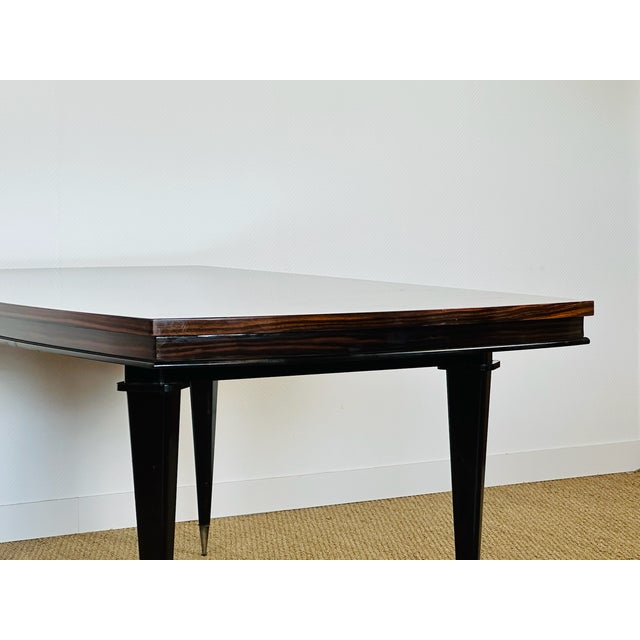 Art Deco Dining Table in Macassar Ebony with Marquetry, 1940s For Sale - Image 9 of 18