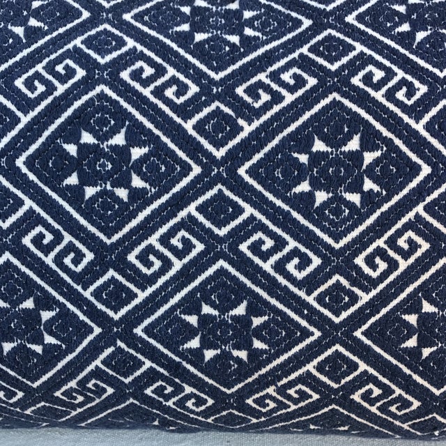 Navy & White Woven Pillows with Stars A Pair Chairish