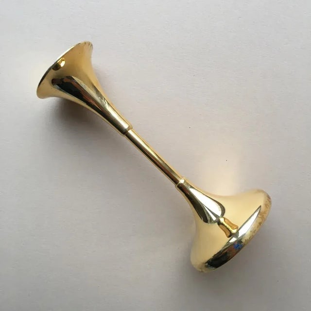 Vintage Swedish Brass Candle Holder For Sale - Image 4 of 8