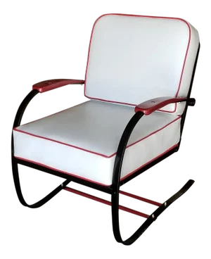 Wolfgang Hoffmann Custom Red and Black Springer Recliner Chair for Howell