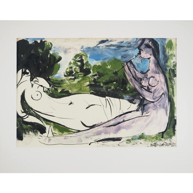 Pablo Picasso, The Flutist, Lithograph and Stencil For Sale - Image 6 of 6