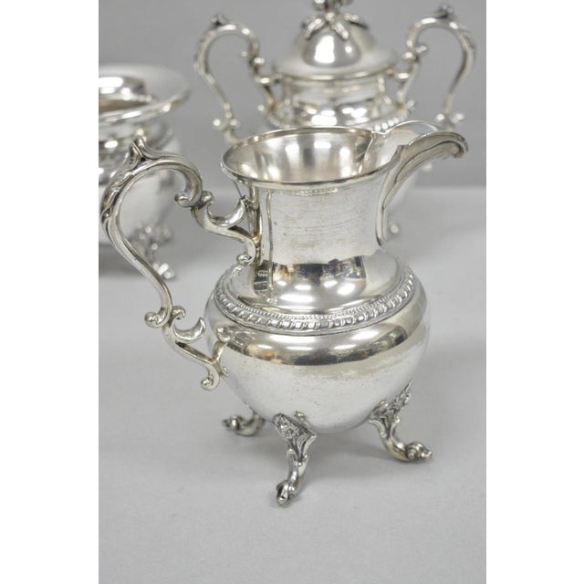 Vintage Birmingham English Art Nouveau Silver Plated Tea Service - 5 Pc Set For Sale - Image 12 of 17