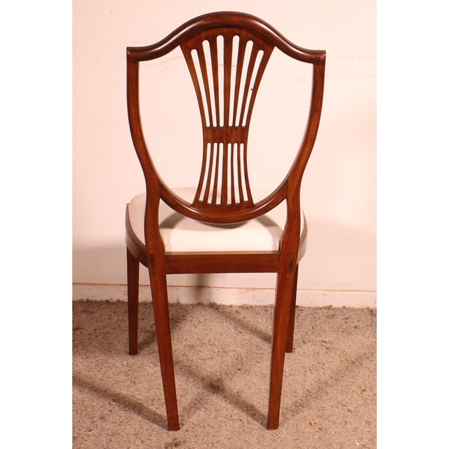 Tan Mahogany Chairs with Inlays, 19th Century, Set of 4 For Sale - Image 8 of 13