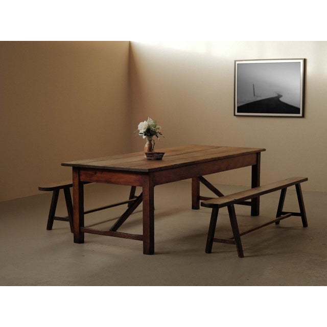 Large Farm Table in Pine, Auvergne, France, 1900 For Sale - Image 14 of 16