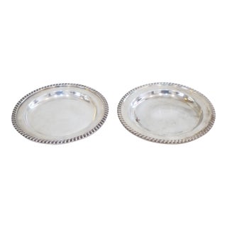 Vintage Sheffield Silver Wine Coasters - A Pair For Sale