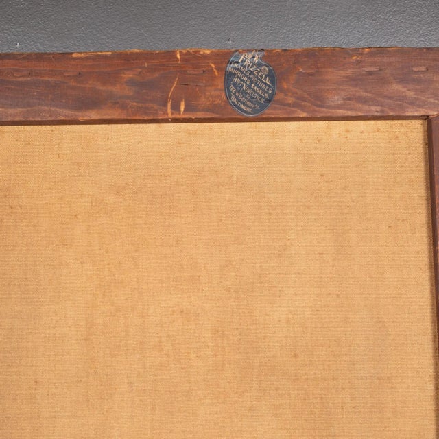 Textile 19th C. American Oil Portrait by Oscar Hallwig 1895 For Sale - Image 7 of 7