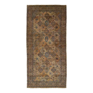 Gallery Size Antique Kerma Wool Rug in Rust Color