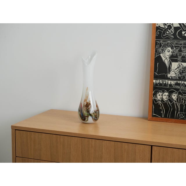 White Vintage Danish Glass Vase, 1970s For Sale - Image 8 of 9