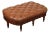 CTH Sherrill Occasional English Regency Style Tufted Leather Ottoman For Sale