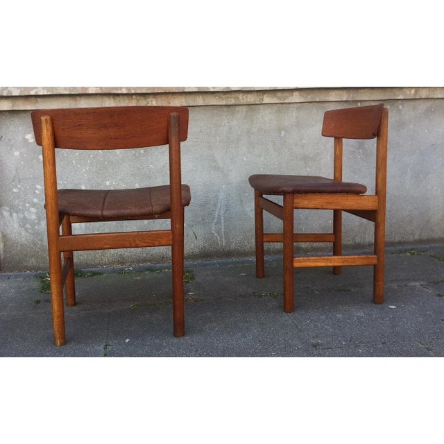 Børge Mogensen Oak BM 236 Side Chairs by Børge Mogensen for Fredericia, 1950s, Set of 2 For Sale - Image 4 of 8