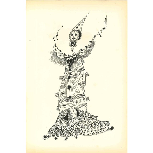 Bruno Capacci, Composition of Diodora, Lithograph, 1950 For Sale