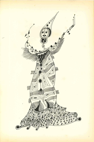 Bruno Capacci, Composition of Diodora, Lithograph, 1950