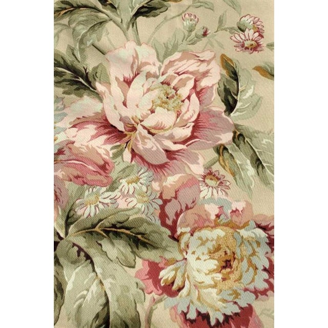 Vintage Handmade Waverly's "Forever Yours Peony" Fabric Down Throw Pillow For Sale - Image 10 of 10