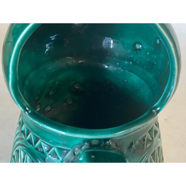 English Majolica Green Bird Jug, 1960 For Sale - Image 6 of 14