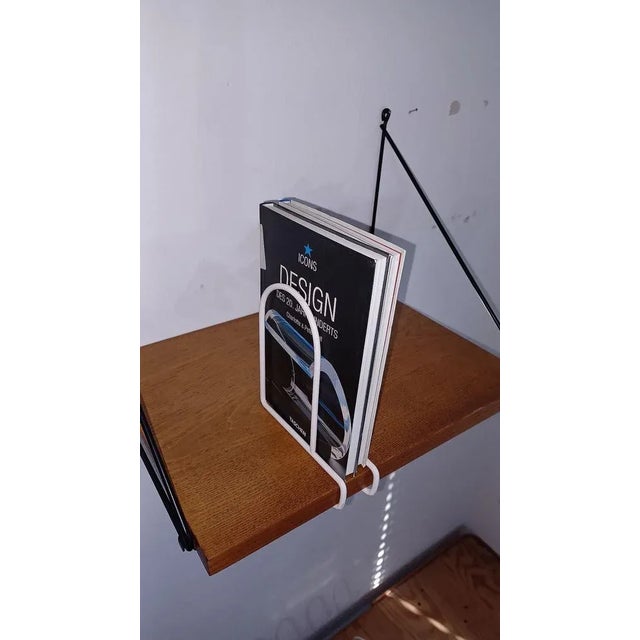 Metal White Bookends by Nisse Strinning for String, 1960s, Set of 2 For Sale - Image 7 of 12