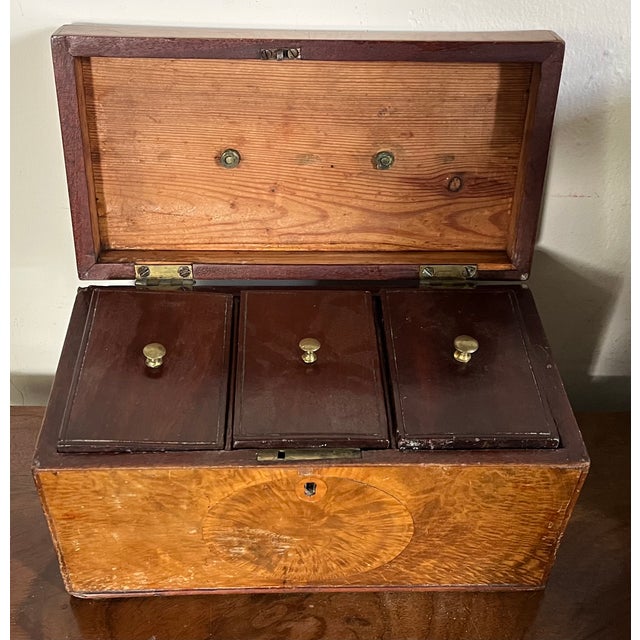 Antique 18th Century English George III Satinwood and Mahogany Tea Caddy Box Circa 1790 For Sale - Image 11 of 18