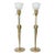 Rembrandt Lighting Co. Parzinger Style Brass Candlestick Torch Table Lamps - A Pair For Sale
