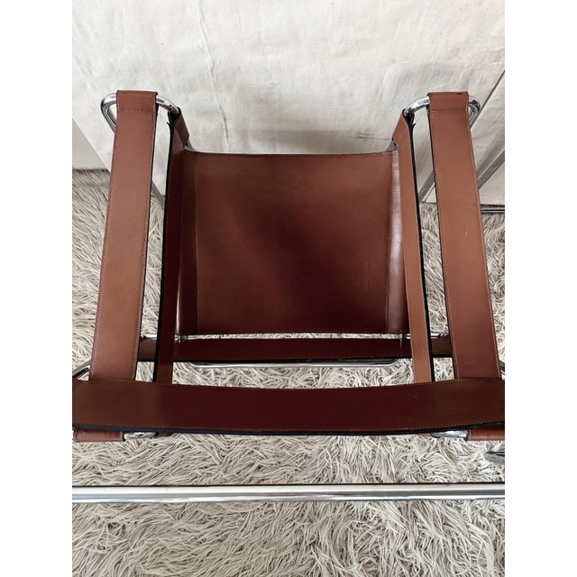 1980s Wassily B3 Armchairs in Cognac Leather by Marcel Breuer, 1980s For Sale - Image 5 of 7