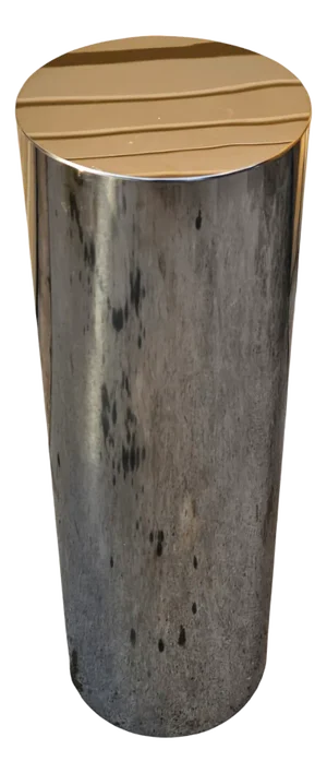 Vintage Polished Aluminum Pedestal by Paul Mayen for Habitat (Unsigned)