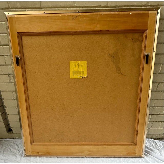 Vintage LaBarge Brass & Chocolate Suede Mirror - Hollywood Regency "Jewel Box" Style For Sale - Image 12 of 12