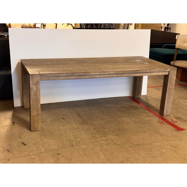 2020s Nils Verhoeven for Restoration Hardware Drifted Reclaimed Oak Parsons Rectangular Dining Table For Sale - Image 5 of 10