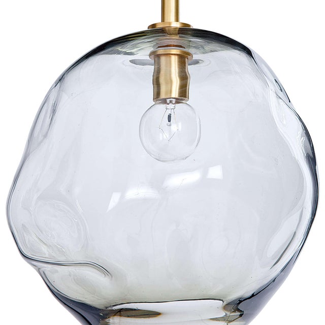 Regina Andrew Molten Pendant Large With Smoke Glass in Natural Brass For Sale - Image 4 of 7