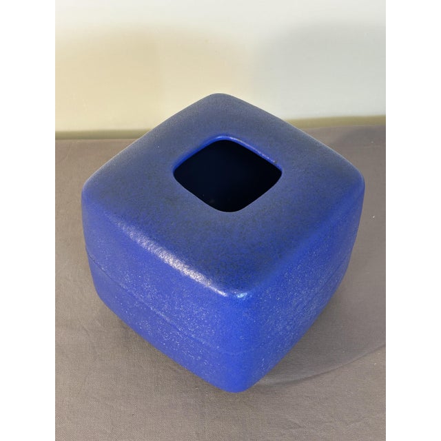 1970s Vintage Blue Vase in Ceramic by Alessio Tasca, 1970s For Sale - Image 5 of 8