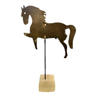 Early Mounted American Hammered Iron Weathervane in the Form of a Horse For Sale