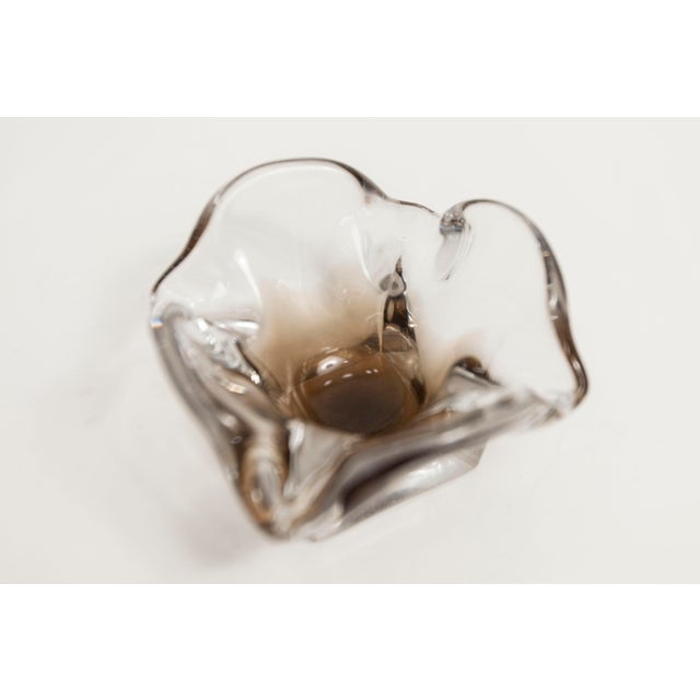 Square Clear and Brown Murano Glass Ashtray, 1960s For Sale - Image 3 of 13