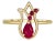 Tulip Flower Ring With Ruby in 14k Gold - 5 Us Size For Sale