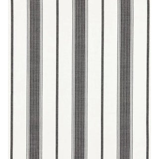 The House of Scalamandré Sconset Stripe Fabric, Carbon For Sale