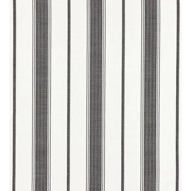 The House of Scalamandré Sconset Stripe Fabric, Carbon For Sale