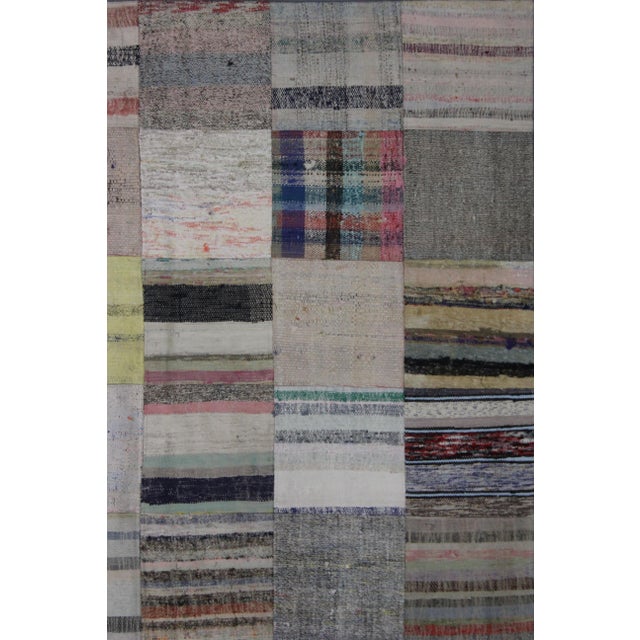 Traditional Hand Knotted Patchwork Rug by Aara Rugs Inc. - 7'9" X 5'7" For Sale - Image 3 of 3