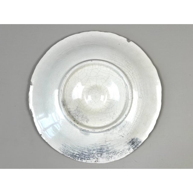 Longchamp Antique Longchamp Majolica Asparagus Plate: French Barbotine Shell Motif For Sale - Image 4 of 15