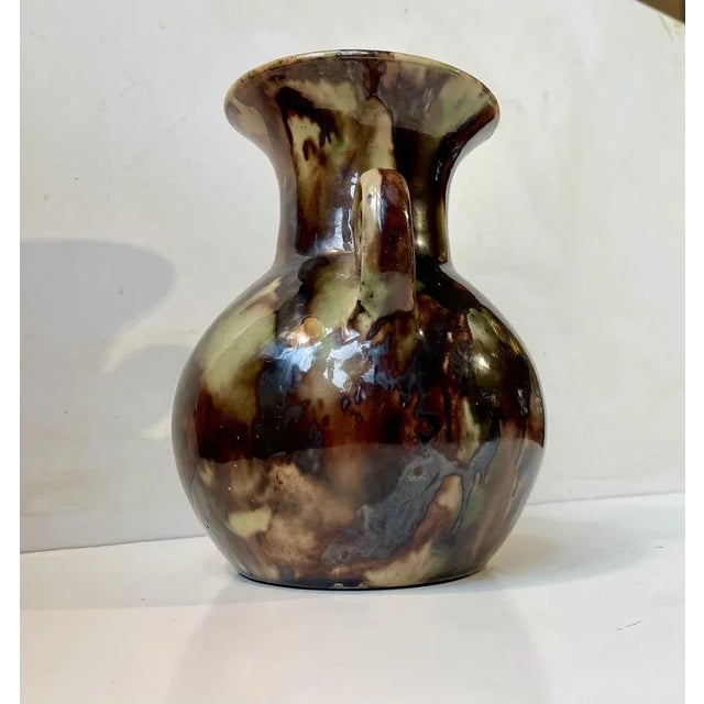 Art Deco Camouflage Glaze Ceramic Vase by Michael Andersen & Son., 1920s For Sale - Image 3 of 8