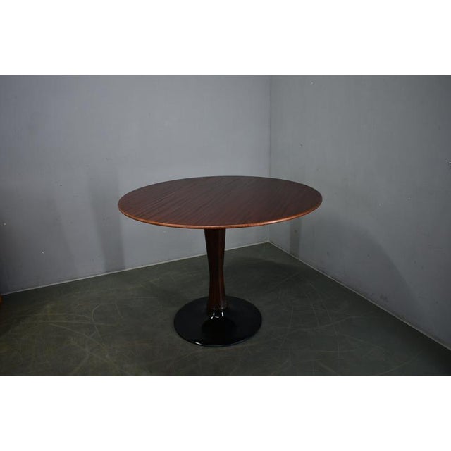 Round Mahogany Table by Drevotvar Jablonne, Czechoslovakia, 1970s For Sale - Image 9 of 18