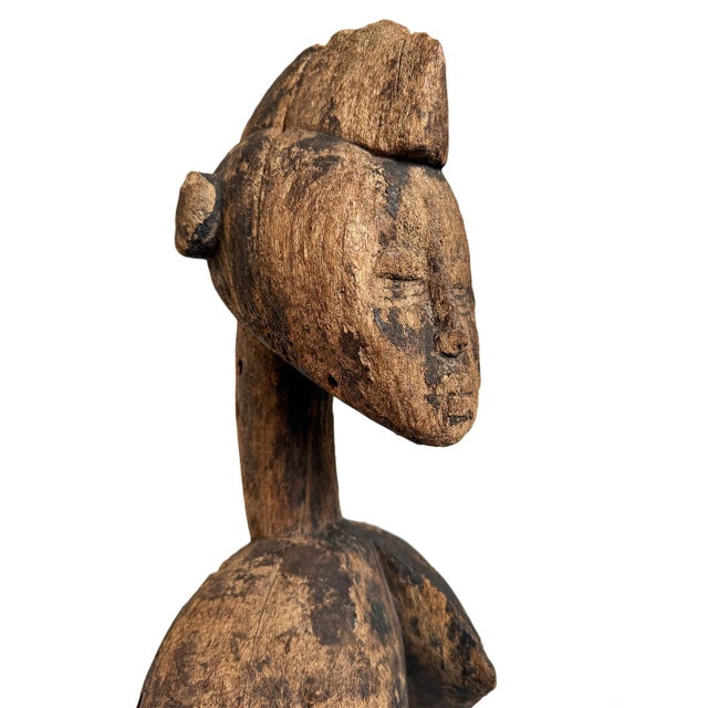 Wood Old Antique Mumuye Nigerian Male Figure Sculpture For Sale - Image 7 of 16