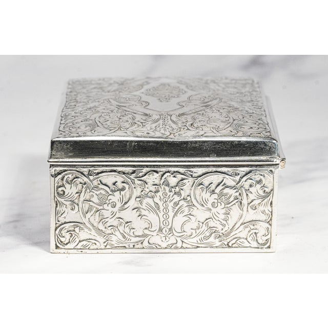 Stunning Antique Tiffany & Co Sterling Silver Box Art Nouveau Engraved Presentation Box Nyc New York History Luxury Home Decor For Sale - Image 11 of 16
