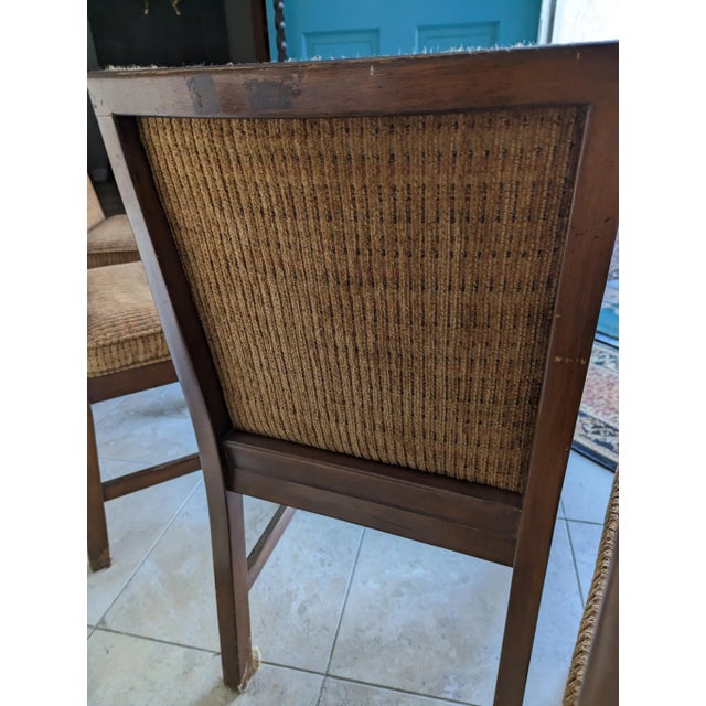 4 Mid-Century Lane Side Chairs With Multi Color Chenille For Sale In San Diego - Image 6 of 11
